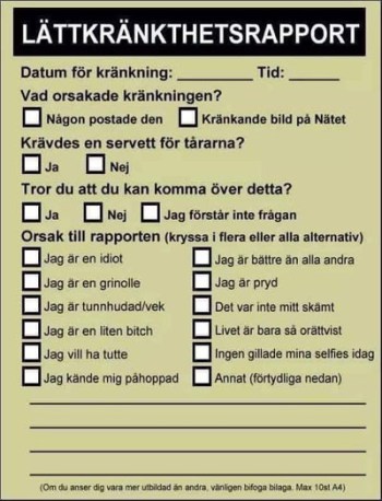 Lättkränkthetsrapport