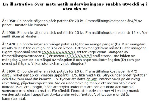 Matematikundervisningens utveckling