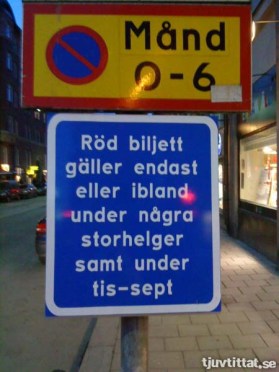 Parkering tisdag till september